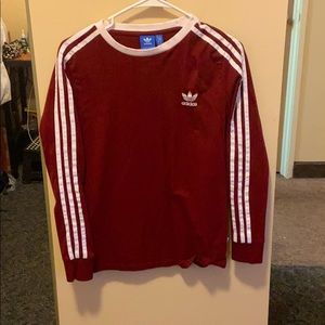Maroon adidas trefoil long sleeve